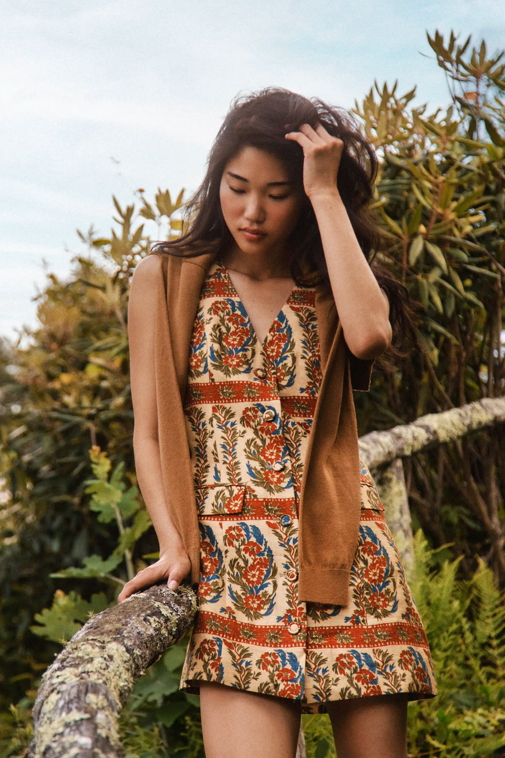 The Suni Dress in Amber Glen Cream.