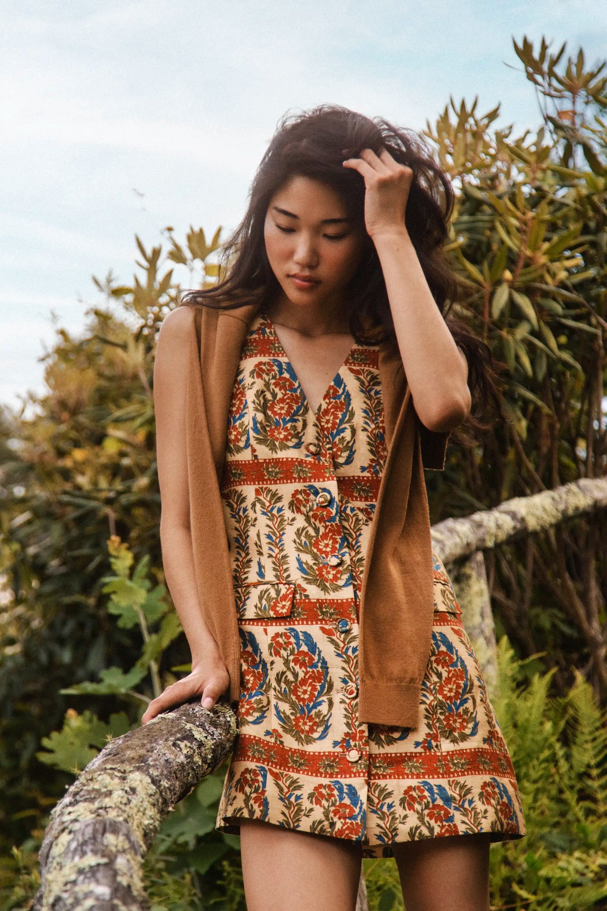 The Suni Dress in Amber Glen Cream.