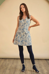 Suni Dress in Cornflower Toile