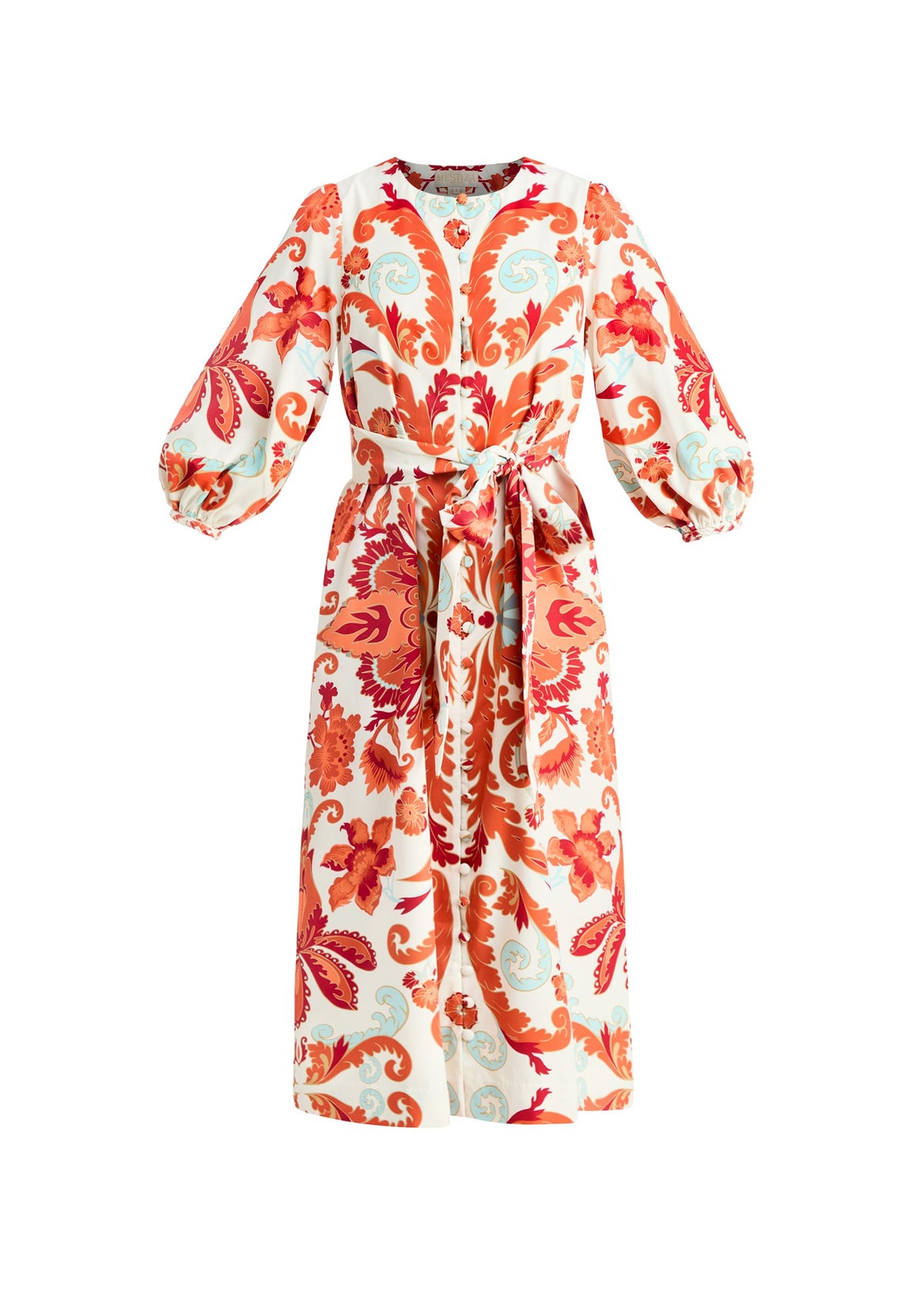 Suzanna Midi Dress in Rossa Waltz