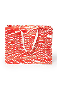 Inner Child large candy cane swirled hand marbled gift bag