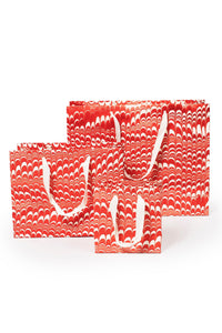 Inner Child candy cane swirled hand marbled gift bags collection