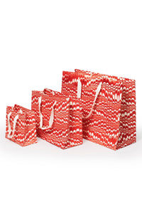 Inner Child candy cane swirled hand marbled gift bags assortment