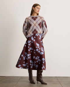 Sybil Sweater in Winter Sky/Mahogany/Cream