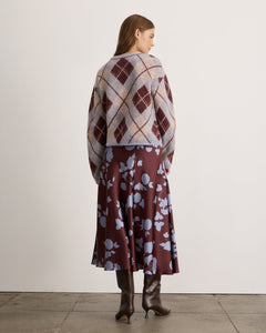 Sybil Sweater in Winter Sky/Mahogany/Cream