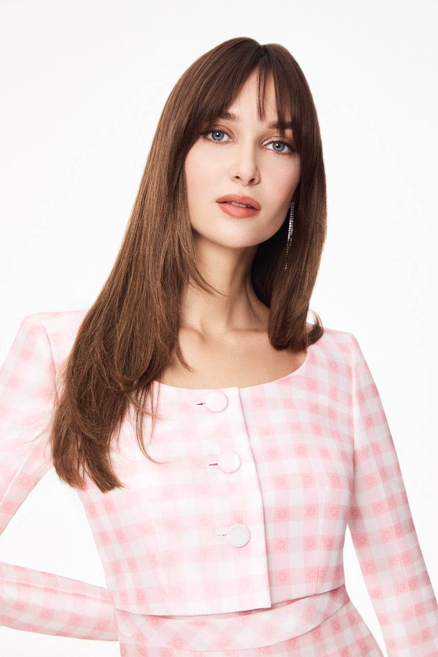 The Bea Jacket in Pink & White