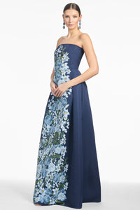 Larisa Gown in Navy Cascade