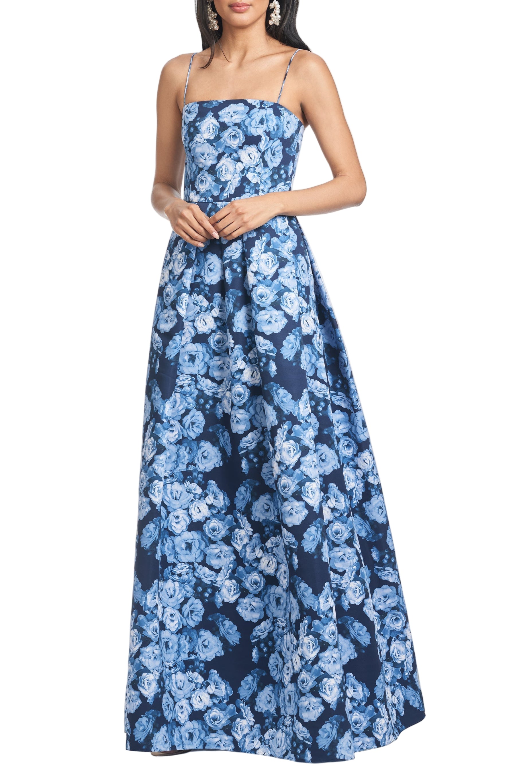 Beau Gown in Wild Sapphire Roses | Over The Moon