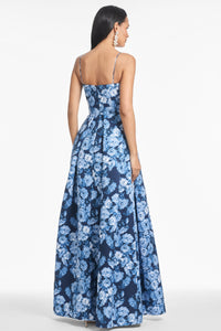 Beau Gown in Wild Sapphire Roses