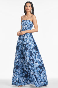 Beau Gown in Wild Sapphire Roses