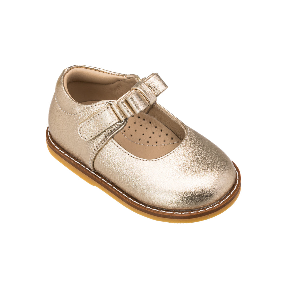 Toddler Mary Jane with Bow in Gold