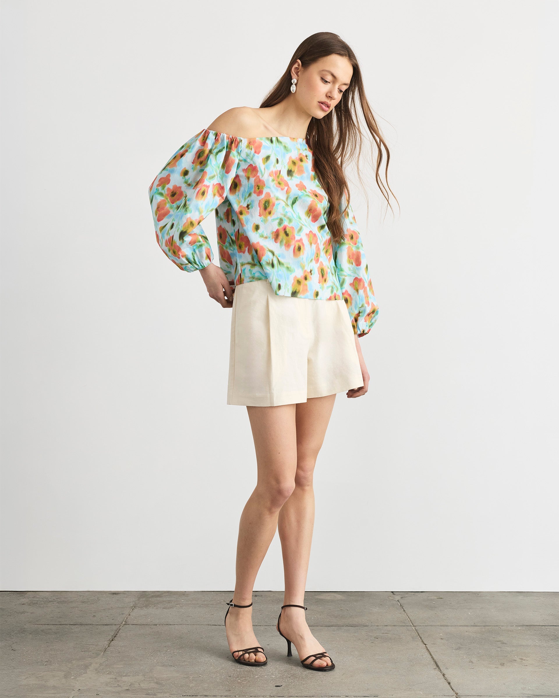 Tabitha Top in Powder Blue Multi