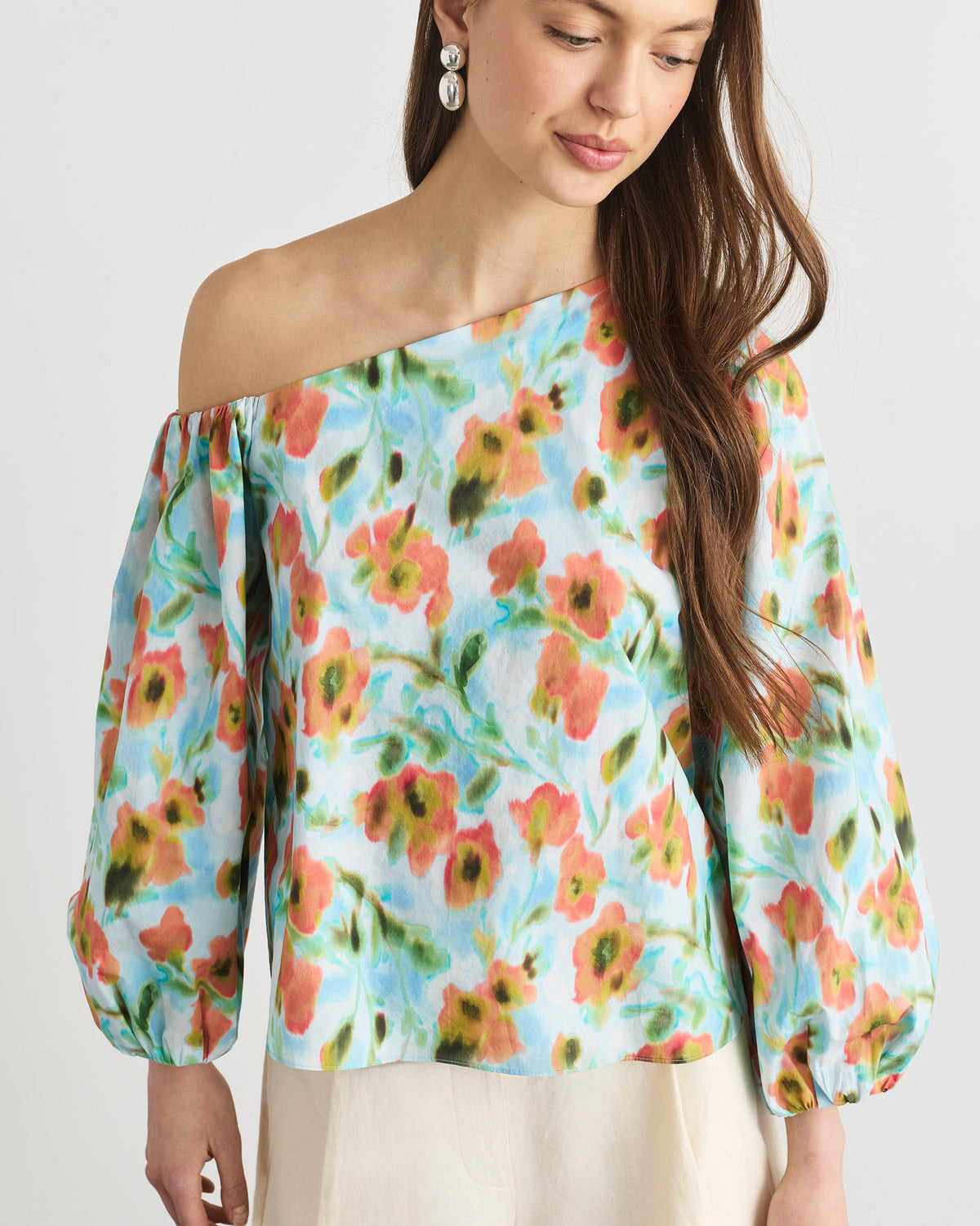 Tabitha Top in Powder Blue Multi
