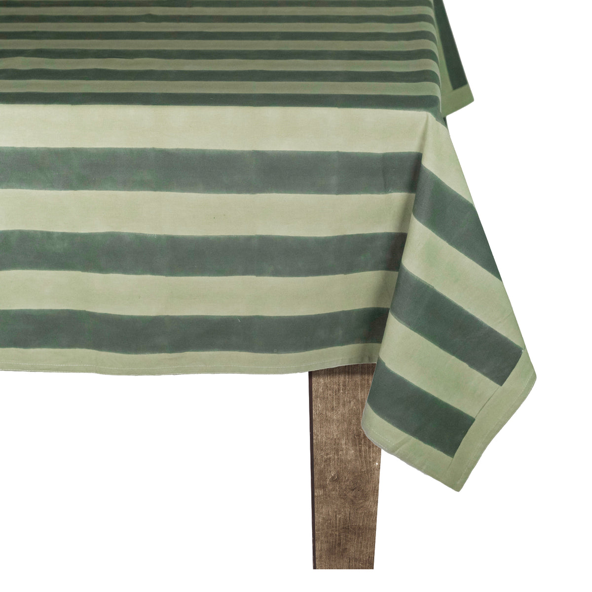 Elena Green Stripe Tablecloth