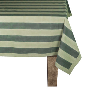 Elena Green Stripe Tablecloth