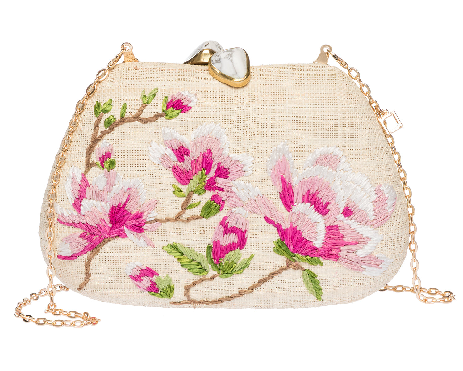 Tamu Clutch in Natural/Pink