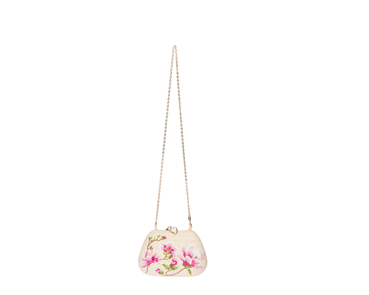 Tamu Clutch in Natural/Pink