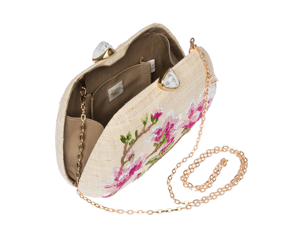 Tamu Clutch in Natural/Pink
