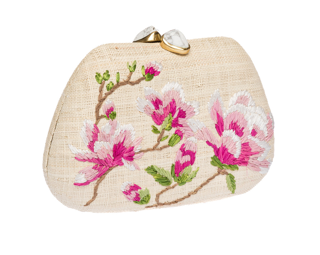 Tamu Clutch in Natural/Pink