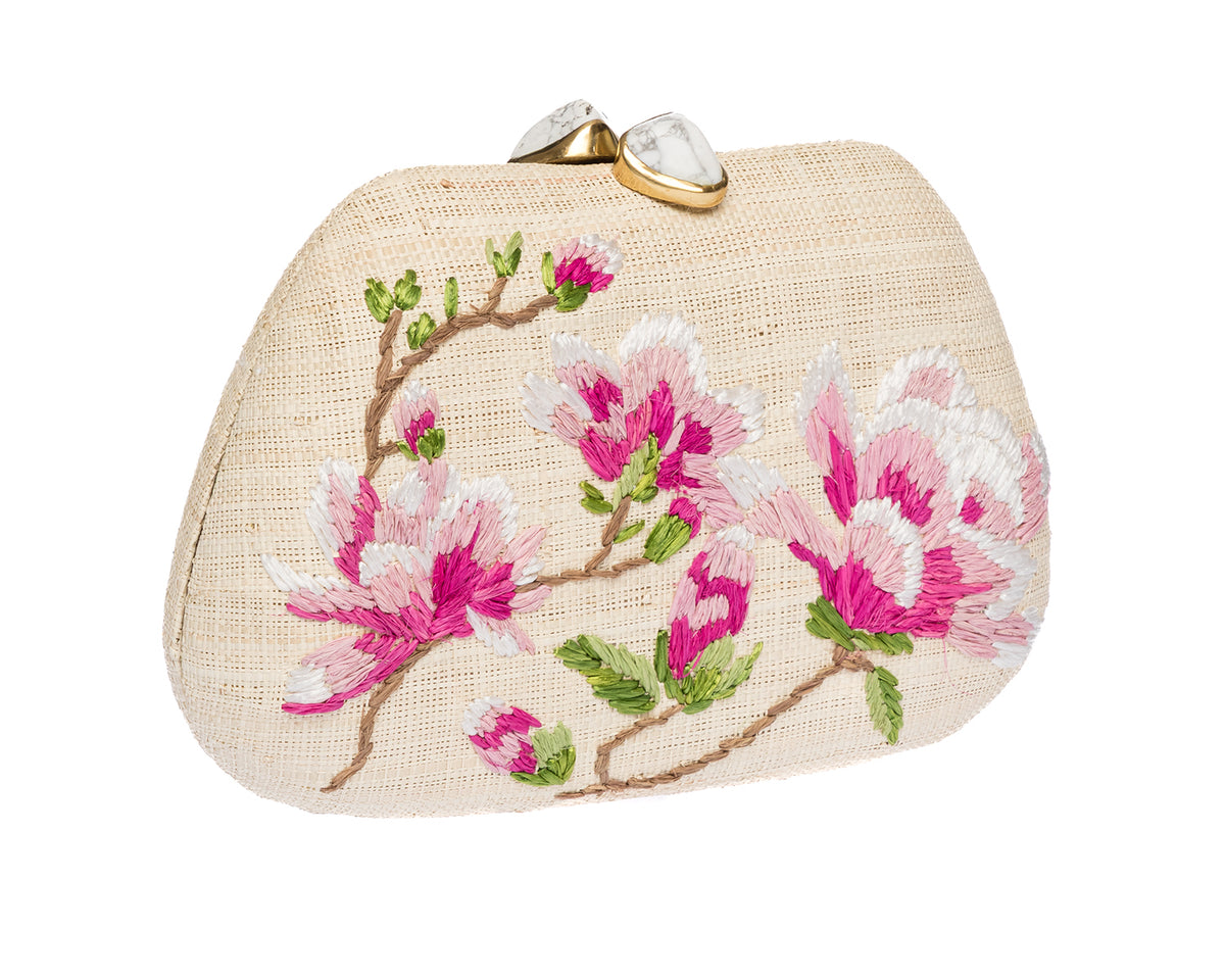 Tamu Clutch in Natural/Pink