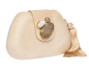 Tamu Clutch in Cream