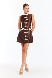 Tamara Mini Dress in Brown Chestnut