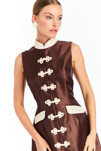 Tamara Mini Dress in Brown Chestnut