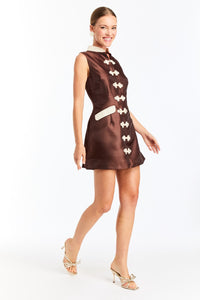 Tamara Mini Dress in Brown Chestnut