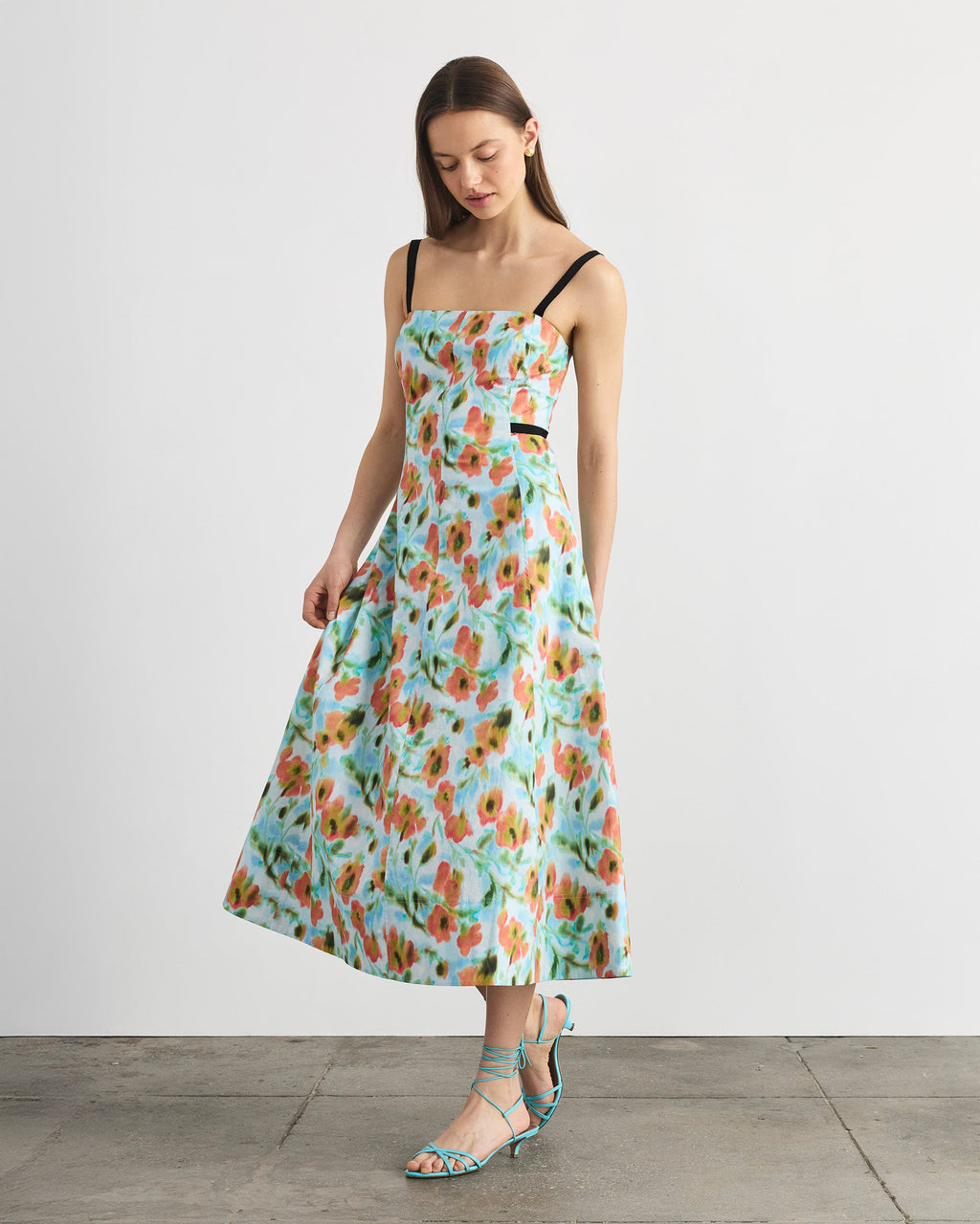 Tavia Dress in Powder Blue Multi