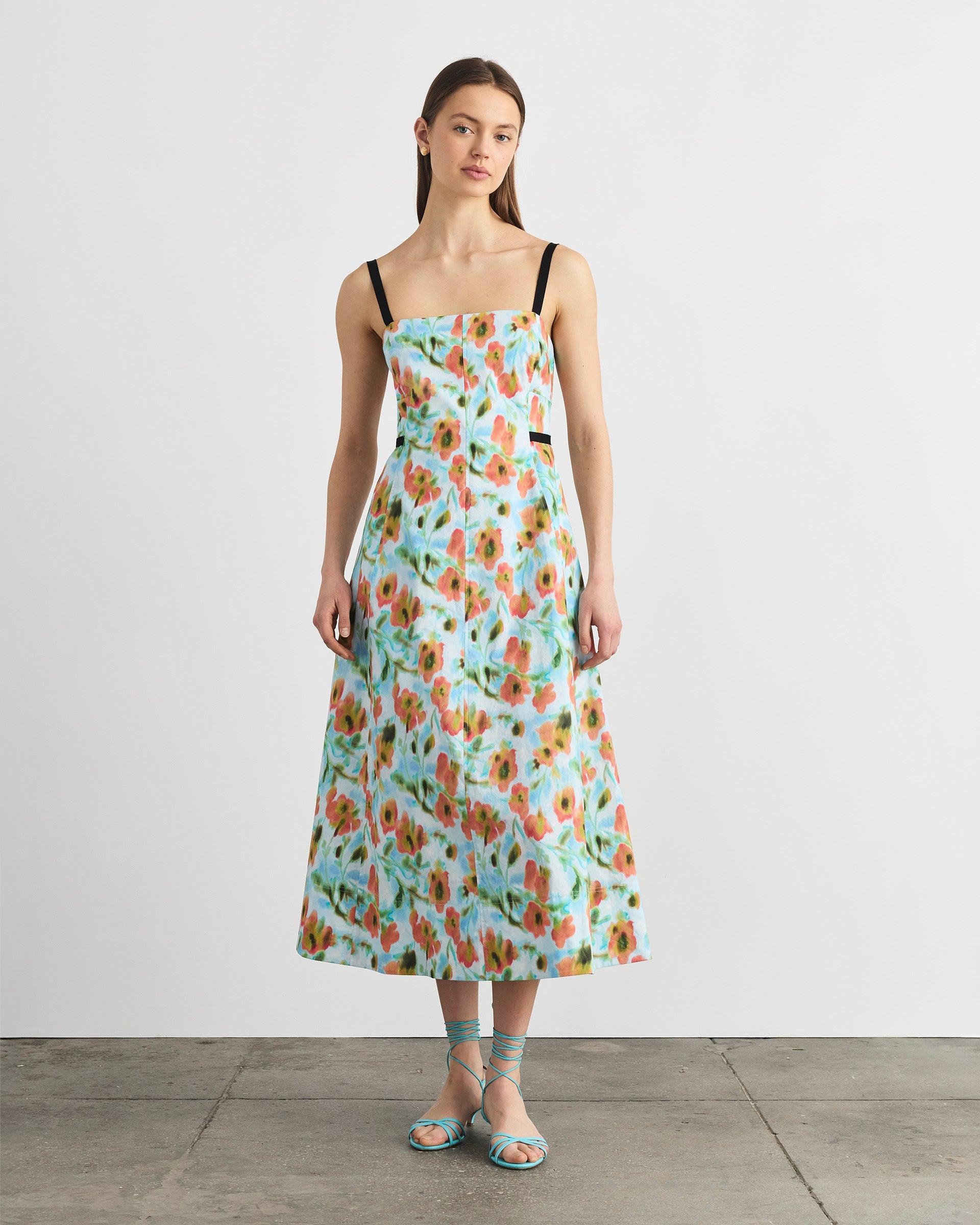 Tavia Dress in Powder Blue Multi
