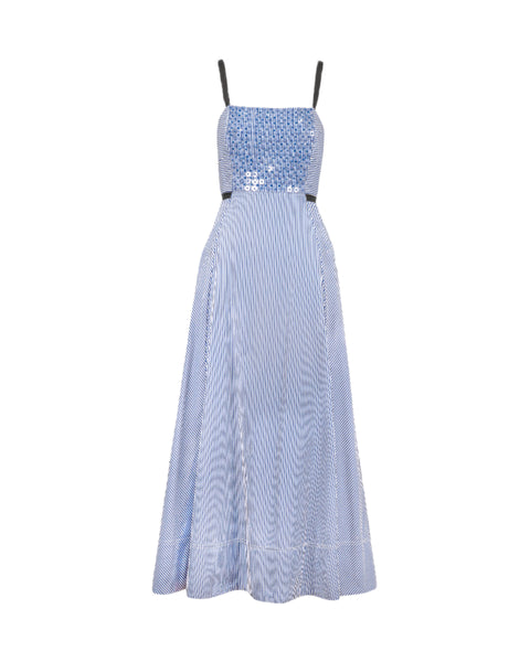 Objjacira S S Shirt Dress Blue Patterned