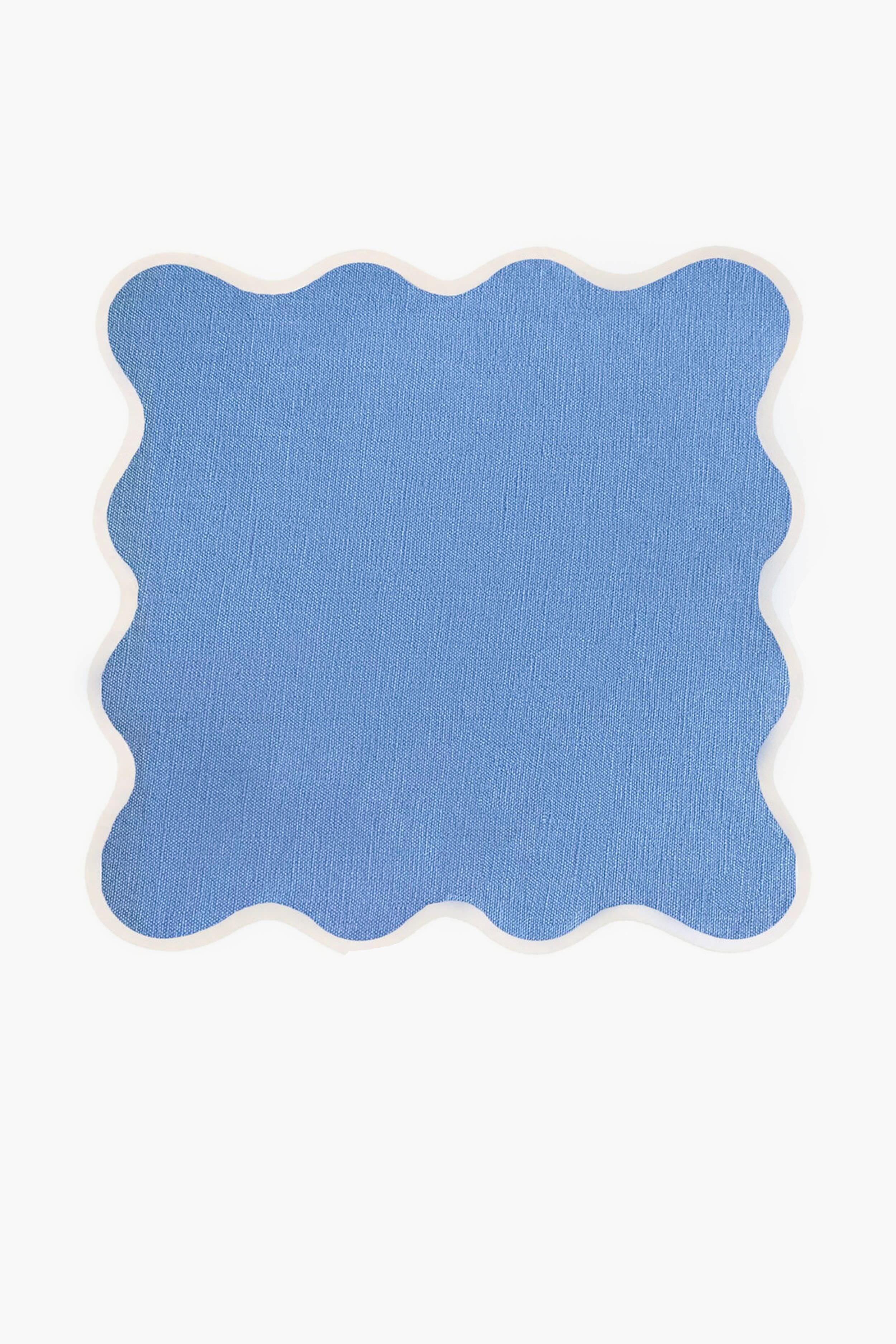 Cornflower Linen Scalloped Square | Fenwick Fields