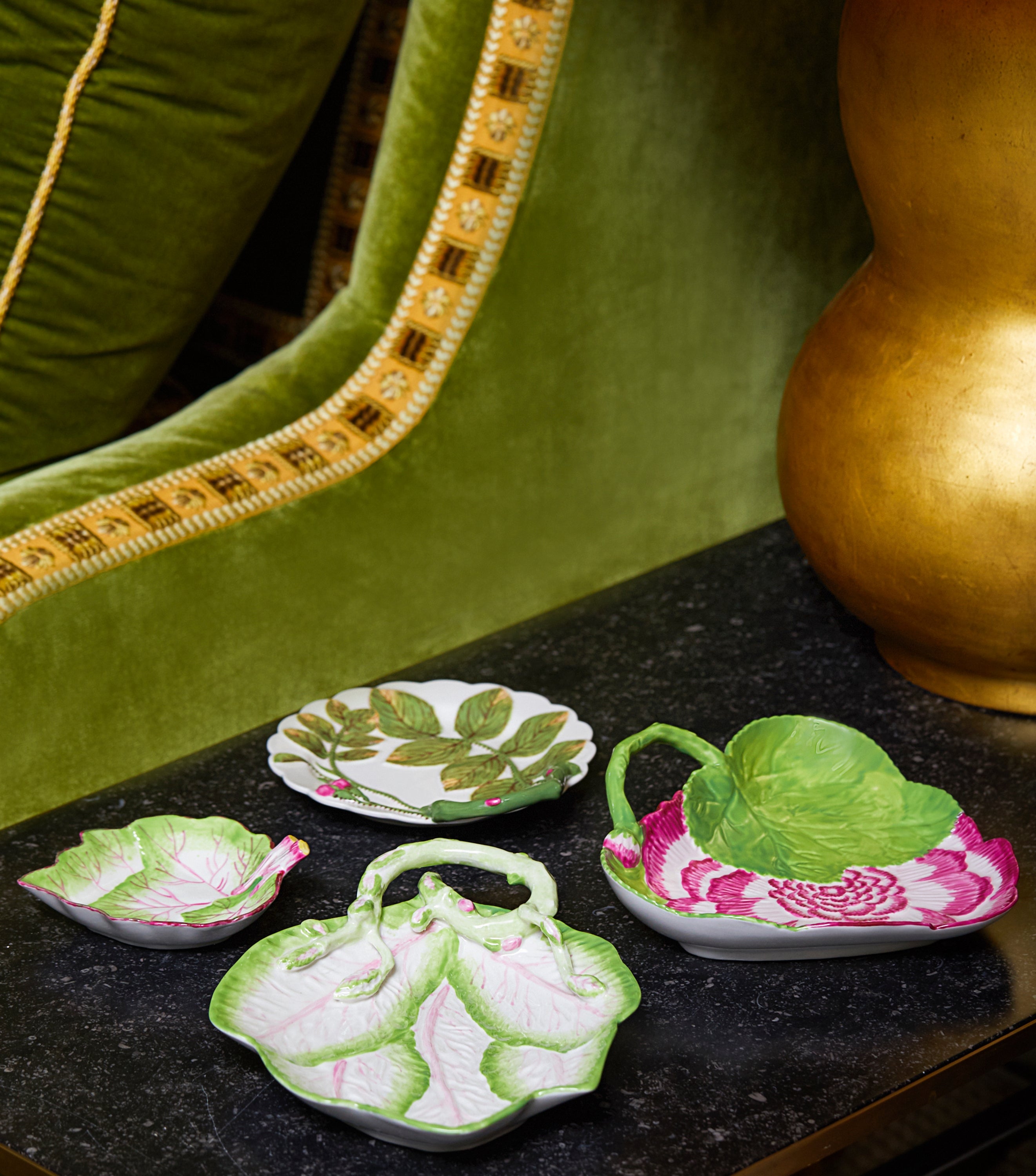 Decorative Leaf Plates, Set of 4