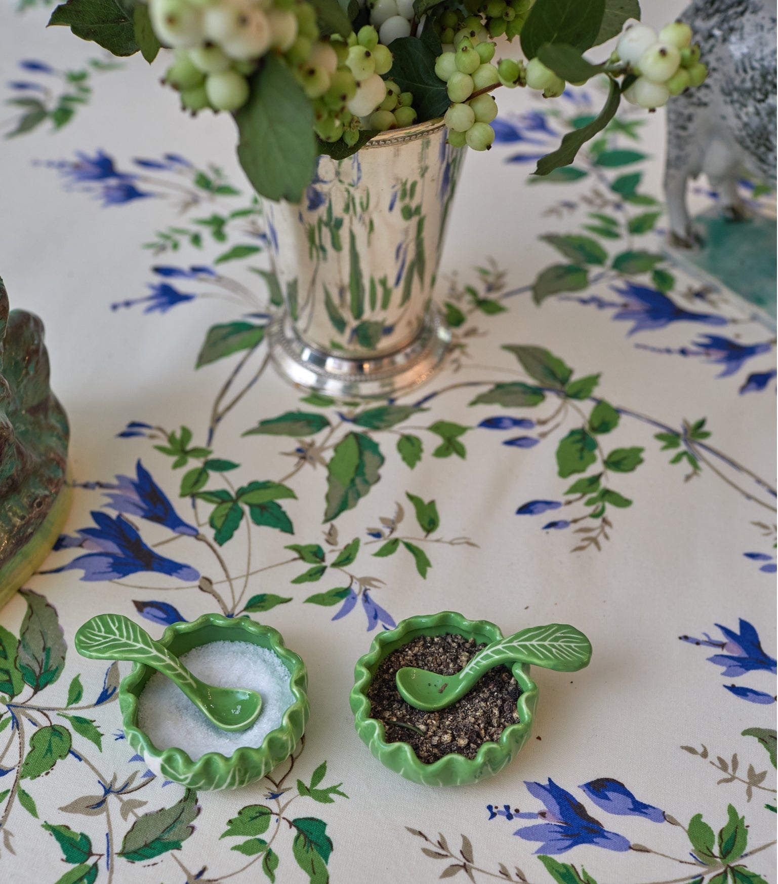 Lettuce Ware Salt Cellar, Set of 2