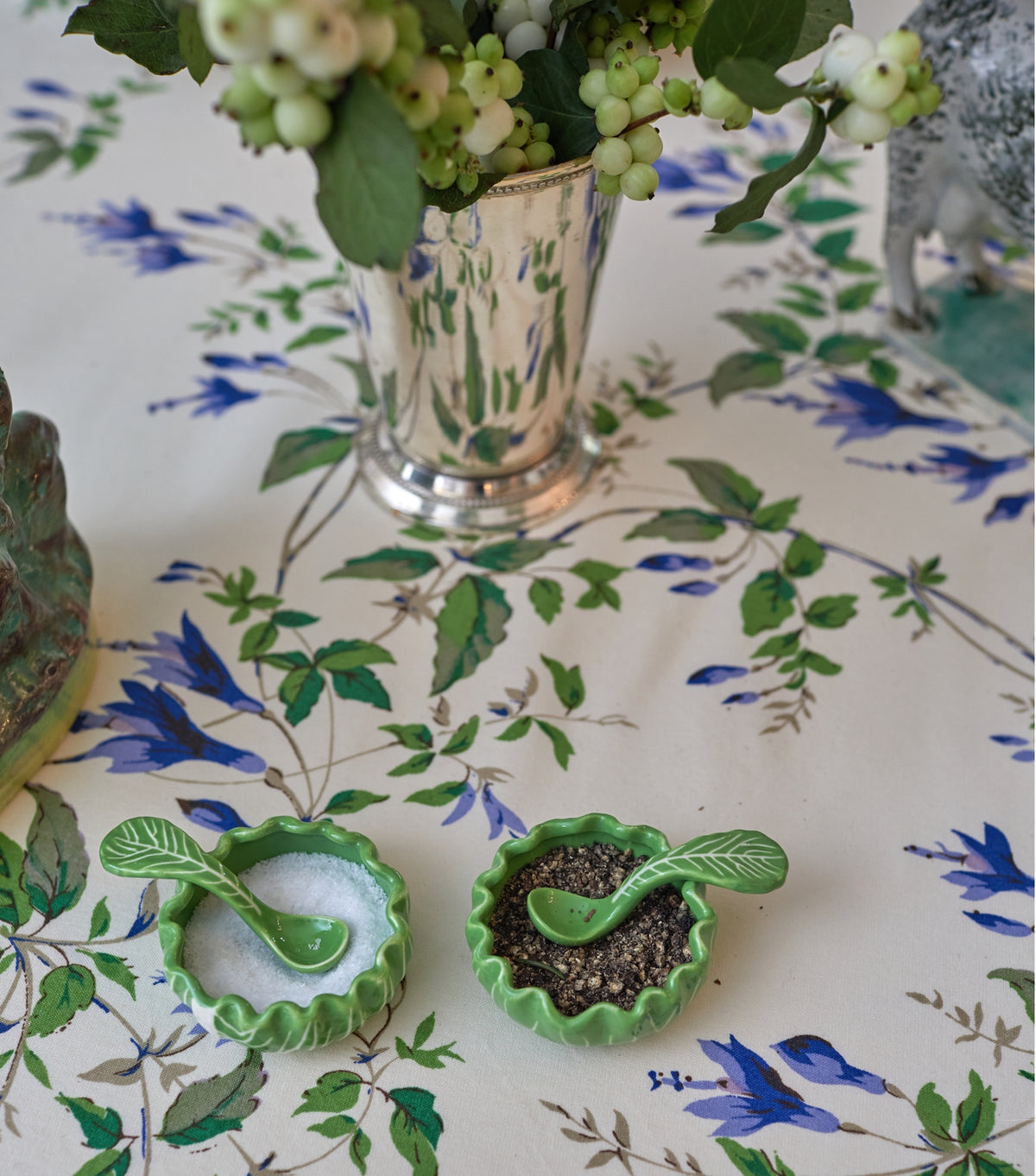 Lettuce Ware Salt Cellar, Set of 2