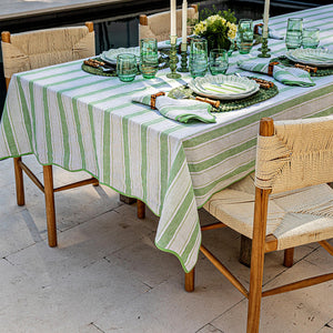 Cabana Stripe 60" x 120" Tablecloth in Seagrass