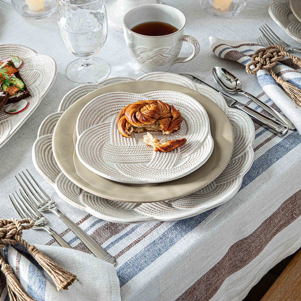 Danish Stripe 60" x 120" Tablecloth in Taupe