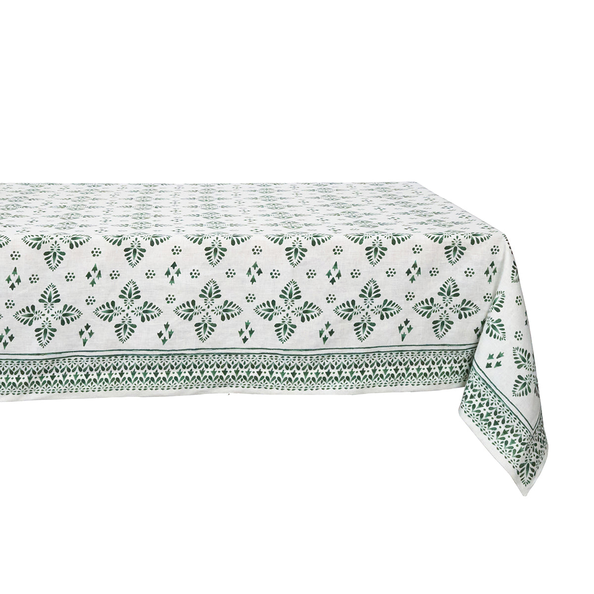 Iberian Border 60" x 120" Tablecloth in Evergreen