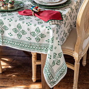 Iberian Border 60" x 120" Tablecloth in Evergreen