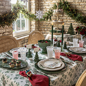 Iberian Border 60" x 120" Tablecloth in Evergreen