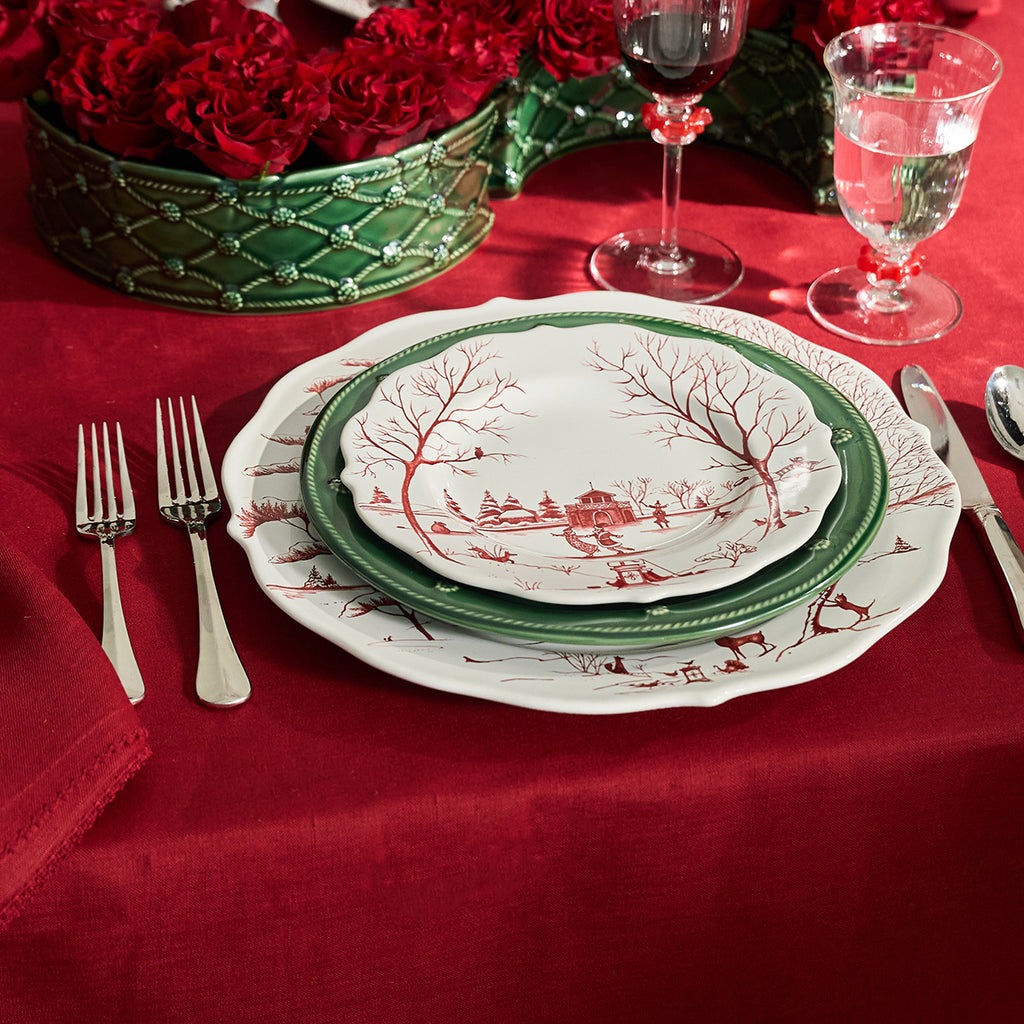 Berry Scallop 60" x 120" Tablecloth in Ruby