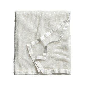 Beaded 60" x 130" Tablecloth in White