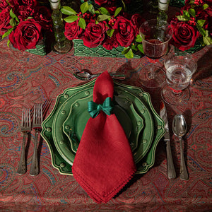 Paisley 60" x 120" Tablecloth in Red