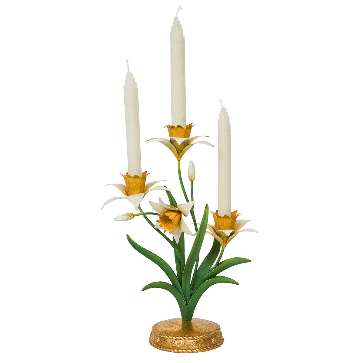 Meadow Walk Daffodil 14" Centerpiece Candelabra in Yellow