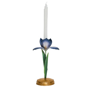 Meadow Walk Iris 9" Candlestick in Chambray