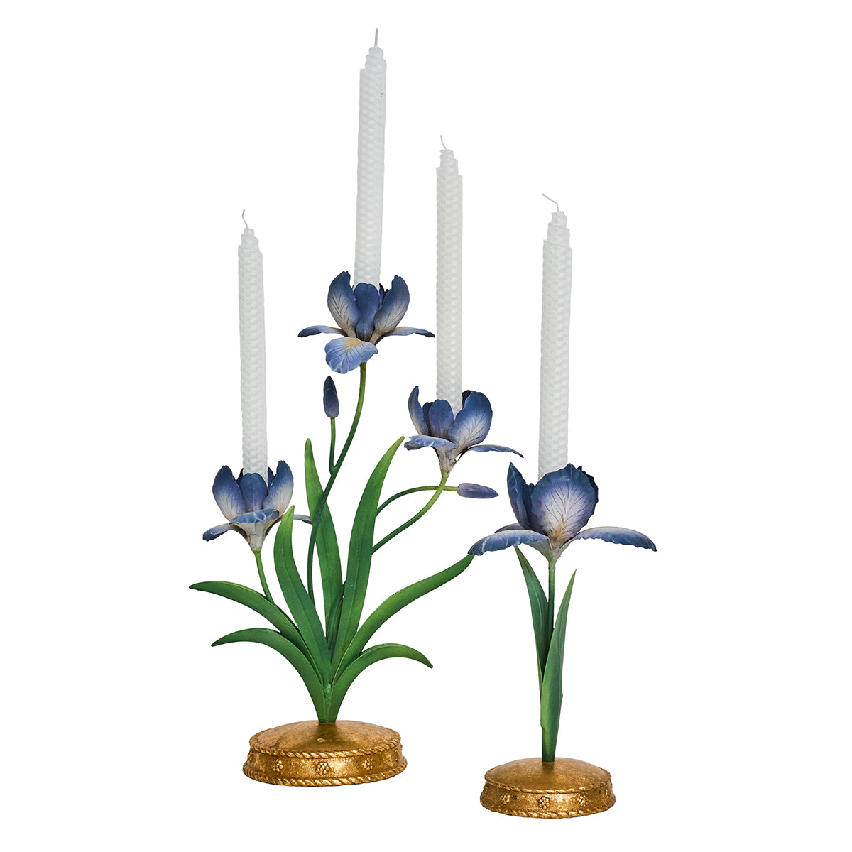 Meadow Walk Iris 9" Candlestick in Chambray