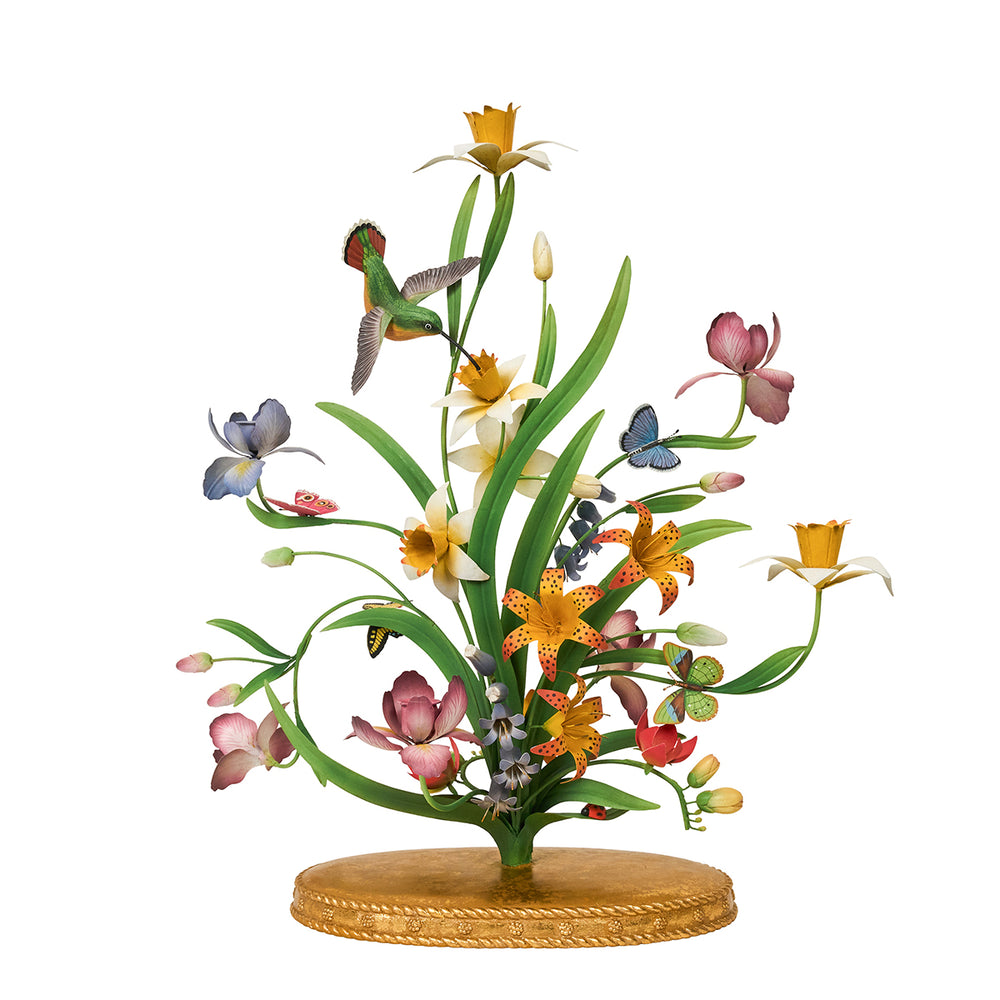 Meadow Walk 25" Bouquet Centerpiece Candelabra in Multi