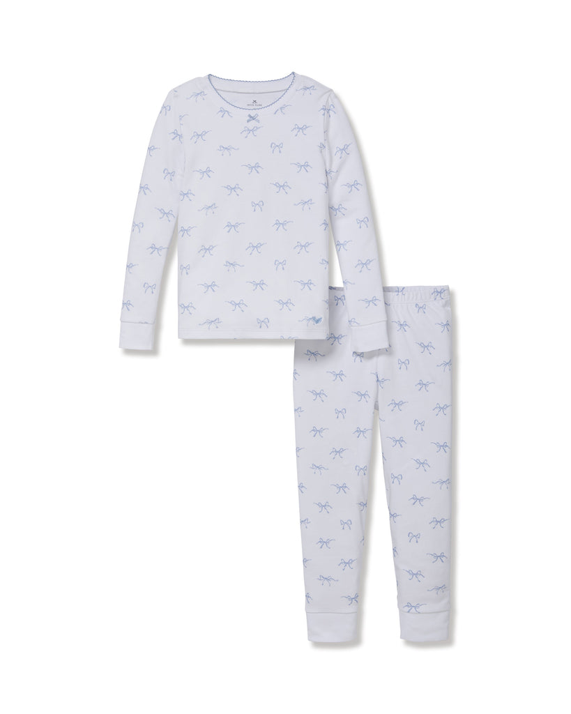 Kid’s Pima Snug Fit Pajama Set in Something Blue Bows