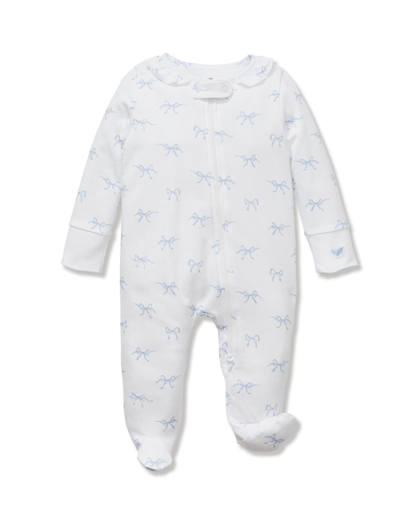 Baby’s Pima Romper in Something Blue Bows