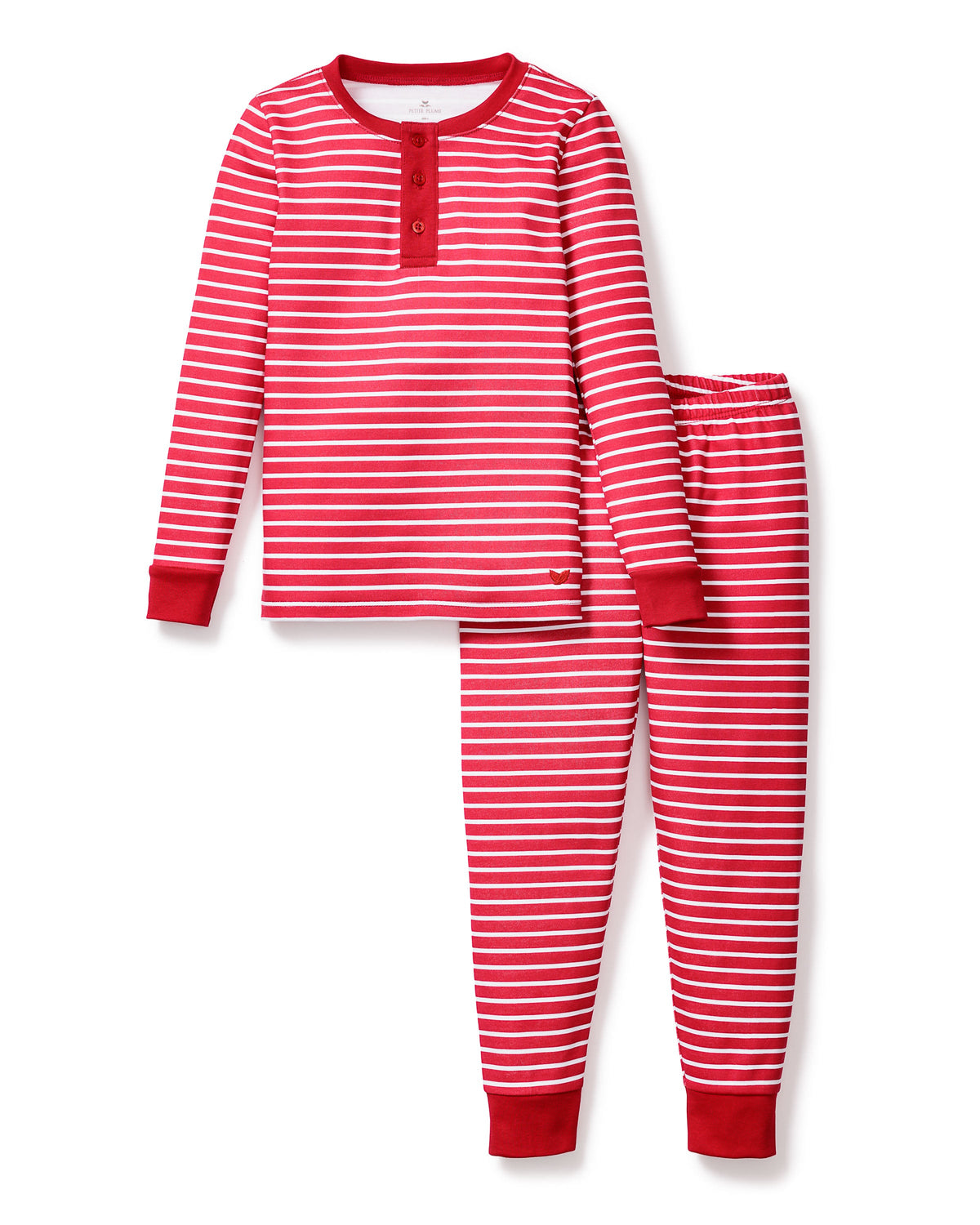 Kid’s Pima Snug Fit Pajama Set in Red Stripe